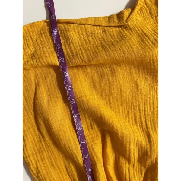 SHEIN Curve Mustard Yellow Gauzy Summer Shorts Size 2XL - Image 8
