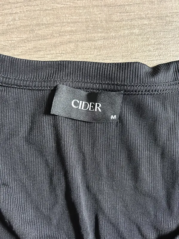 Cider Black Ruched Square Neck Crop Top - Image 2
