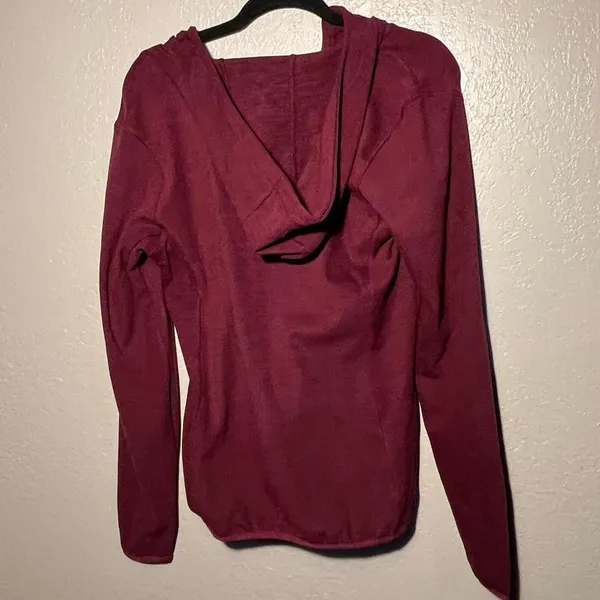 Pink-violet Women's Burgundy and Red Hoodie Zip-Up Medium Sweatshirt Jacket Y2K - Image 5