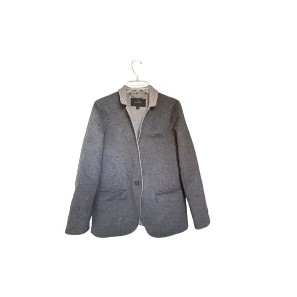 JCrew Leighton Wool Blend Light Gray Blazer Size 2 Office Career - Image 5
