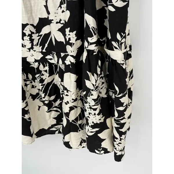 Baltic Born Aita Maxi Dress Black Ivory Floral Tiered Maternity Friendly Size L - Image 9