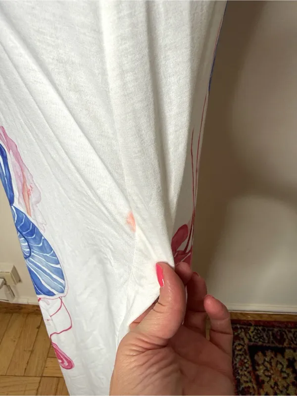 Commense White Semi Sheer Ocean Print Maxi Dress - Image 11