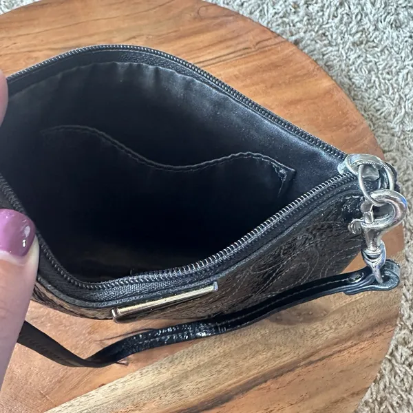Coach Signature C Wristlet Classic Black Leather Zip Closure Y2K - Image 5