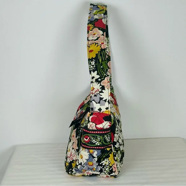 Vera Bradley ‘Poppy Fields’ Shoulder Bag Vibrant Floral Design Quilted Cotton - Image 4