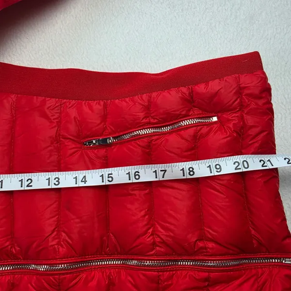 Zara Woman Red Quilted Down Puffer Jacket Mock Neck Slim Fit Size Medium‎ - Image 10