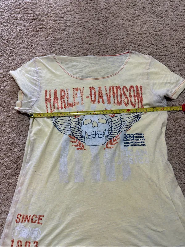 Harley-Davidson Yellow Tee with Orange and Blue Graphic - Image 3