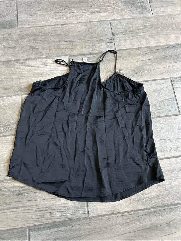 Nine West Black Satin Lace-Trim Camisole Top - Image 3