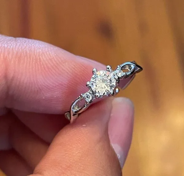 S925 Adjustable Zircon silver ring - Image 7