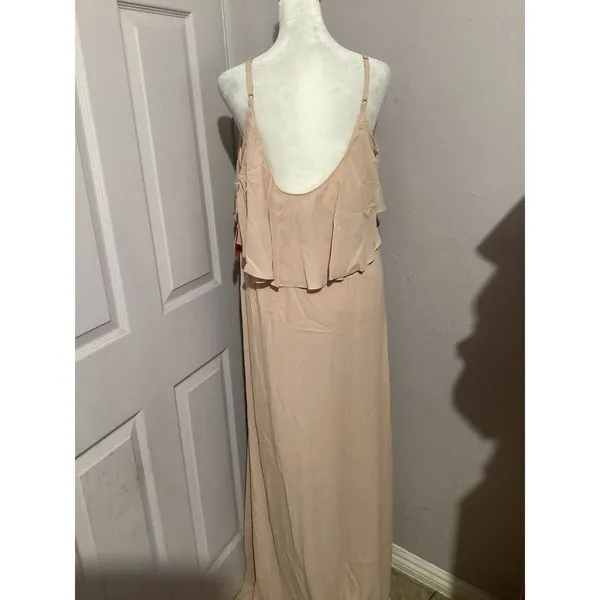 Show Me Your Mumu Caitlin Ruffle Maxi Dress Dusty Blush Pink - Image 6