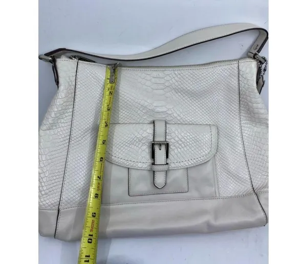 COACH Large White Leather Tote Bag - Image 4