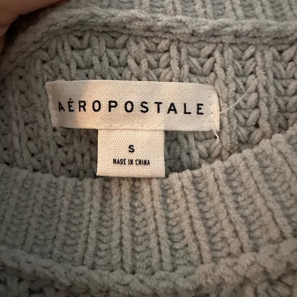Aeropostale Light Blue/Gray Knit Sweater Casual Cabincore - Image 2