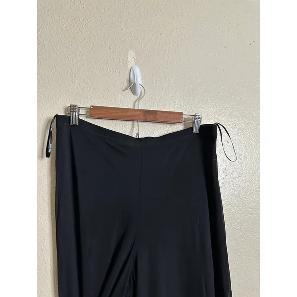 Tadashi Shoji Mesh Black Wide Leg Dress Pants Gala Core Dark Romantic Womans XL - Image 5