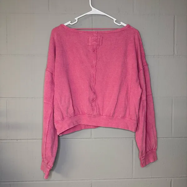 Free People We The Free Ife Thermal Pullover Cotton Top in Pinky Promise Women’s Size Medium - Image 6