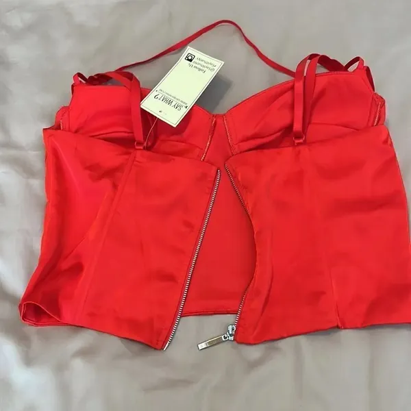 NWT Say what? Red size large zip back adjustable spaghetti strap camisole - Image 4