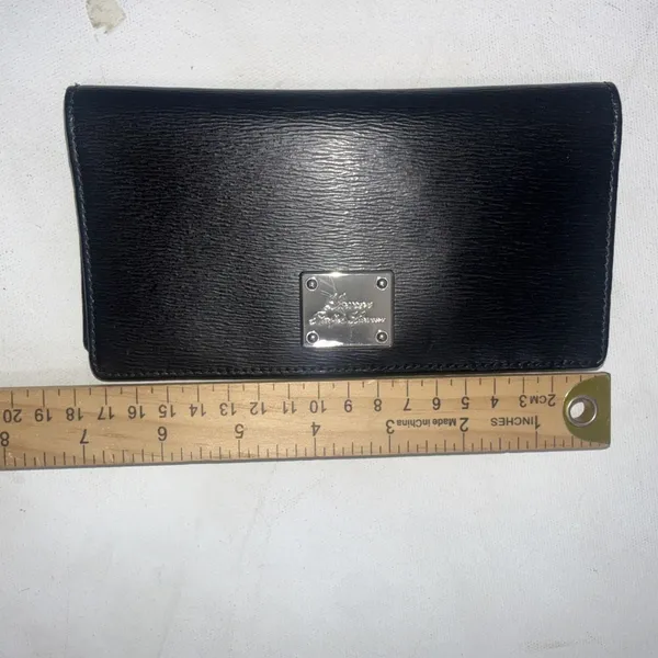 Lauren Ralph Lauren Sloan Sleek Street Slim‎ Bifold Designer Wallet Black Snap - Image 5