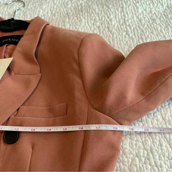 ✨ Deluc Women’s Salmon‎ Coral Sabrina Double Breasted Blazer Small NWT - Image 8