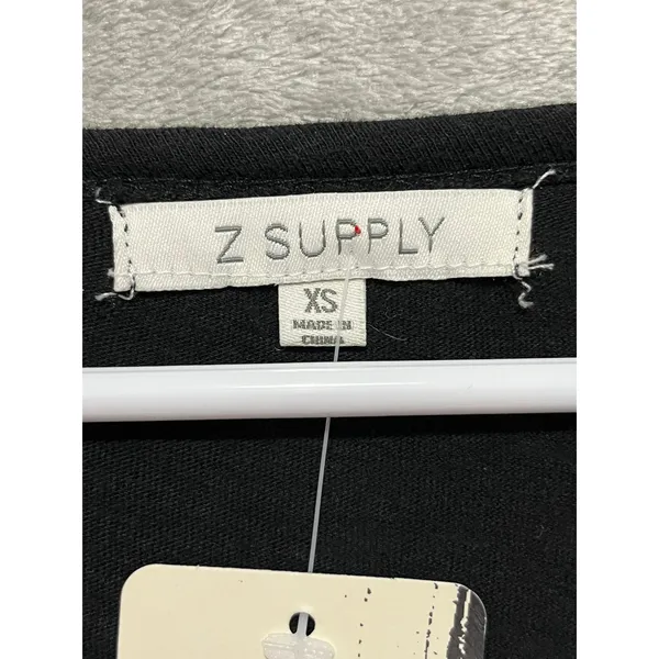 Z Supply Bailey Tiered Midi Dress Black Long Sleeve Minimalist Women’s XS New - Image 5