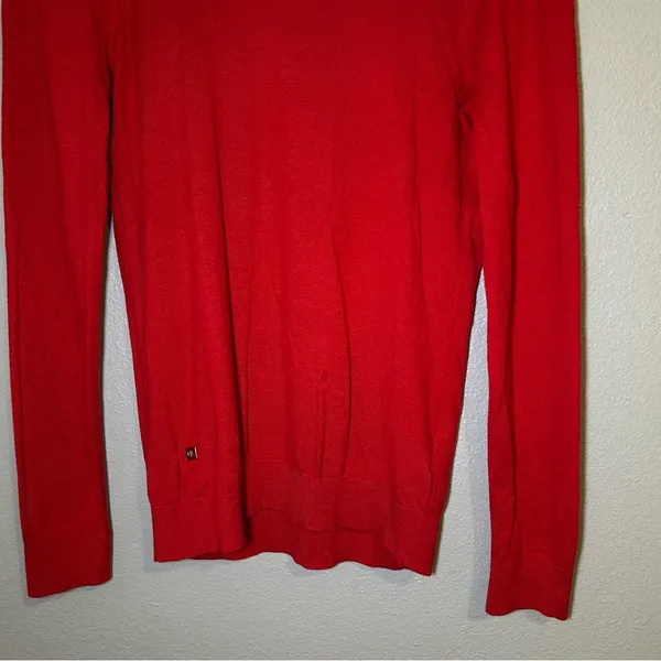 Ralph Lauren Red Silk Blend Turtle Neck Knit Sweater Women’s Size Medium - Image 4