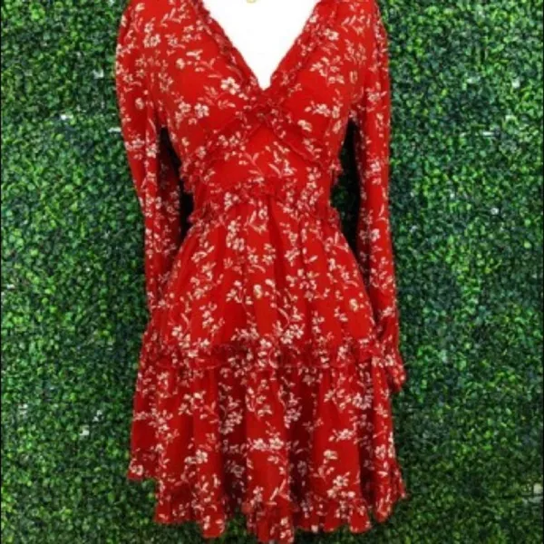 ✨2xHP✨Flounce Sleeve Backless Frill Floral Dress✨ - Image 6