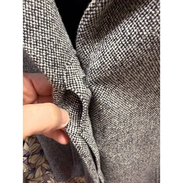J‎ Crew Blazer Womens Sz 12 Gray Hidden Button Jacket Wool Stretch Preppy - Image 3