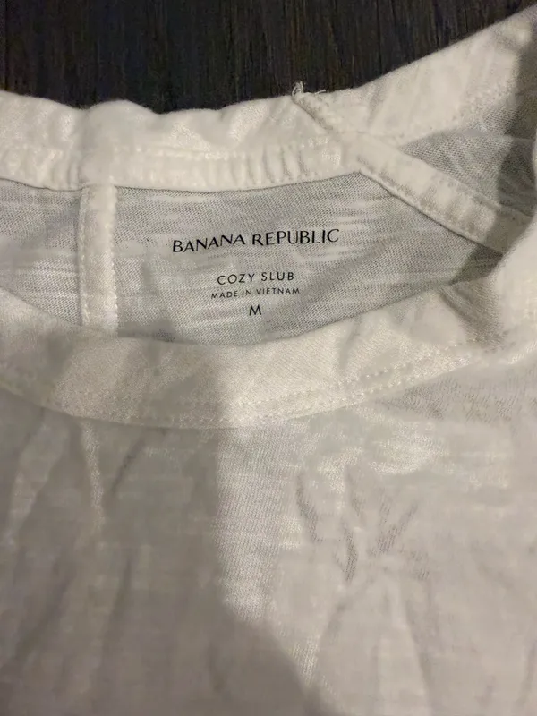 Banana Republic White Cozy Slub T-Shirt - Image 2