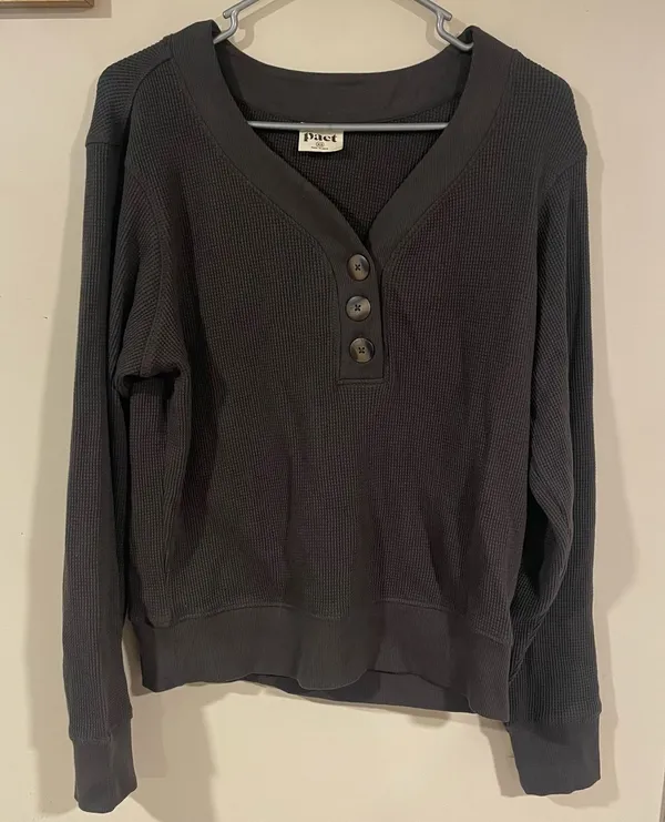 Pact thermal waffle Henley pullover xs - Image 3