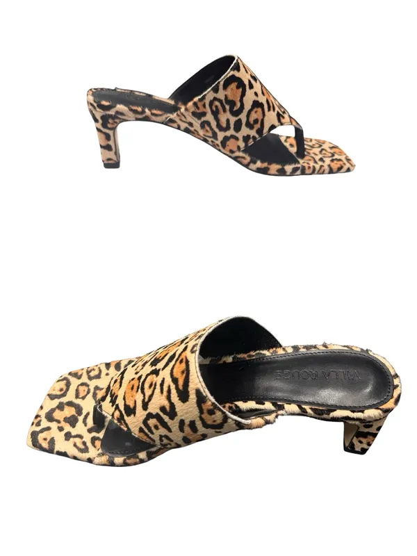 Villa Rouge Leopard Print Toe Loop Mule Low Heel Open Toe Sandals Size 6.5 BNIB - Image 4