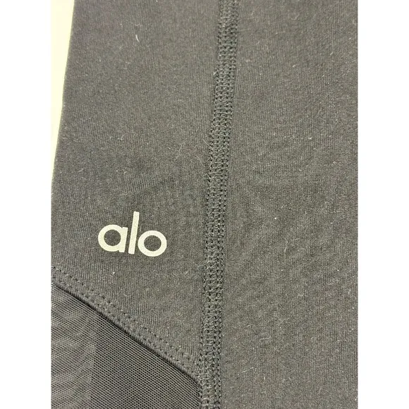 Alo Yoga Black High Waist Workout Leggings with Mesh Panels‎ XS - Image 6