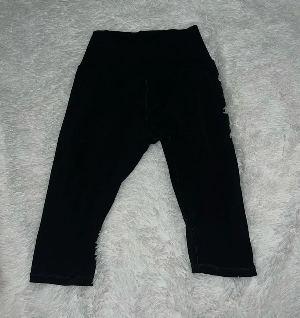 Aerie Offline Black Biker Shorts Long Length size Large - Image 4