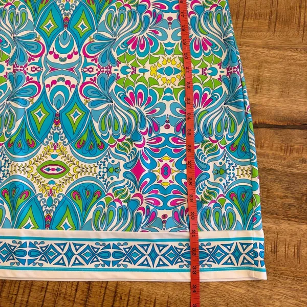 Jude Connally Carissa Shift Mini‎ Dress S Printed Resort Vacation Stretch Knit - Image 9