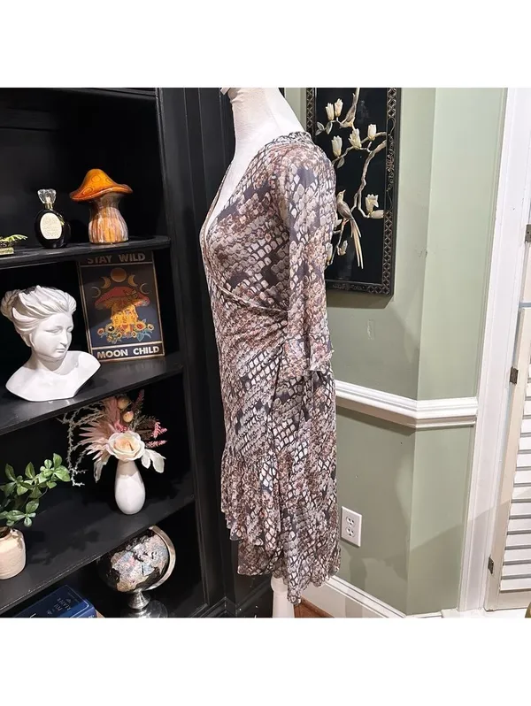 Anthropologies Weston Wear Snakeskin Print Wrap Dress – Size M - Image 3