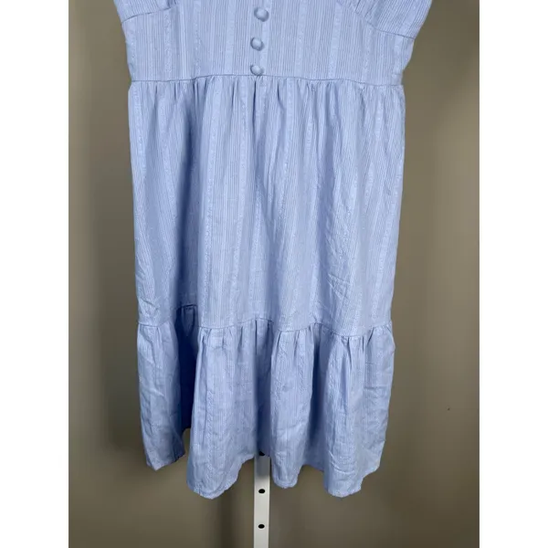 SHEIN Blue Babydoll Mini Dress Cami Tiered Coquette‎ Cottagecore Size L - Image 4