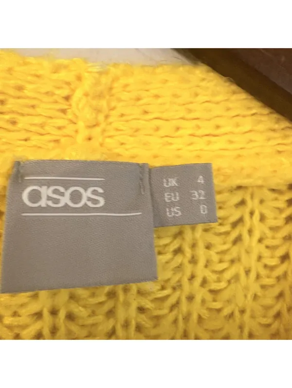 ASOS Chunky-Knit Cardigan - Size US 0 (UK 4) - Bright Yellow - Button-Down - Image 2