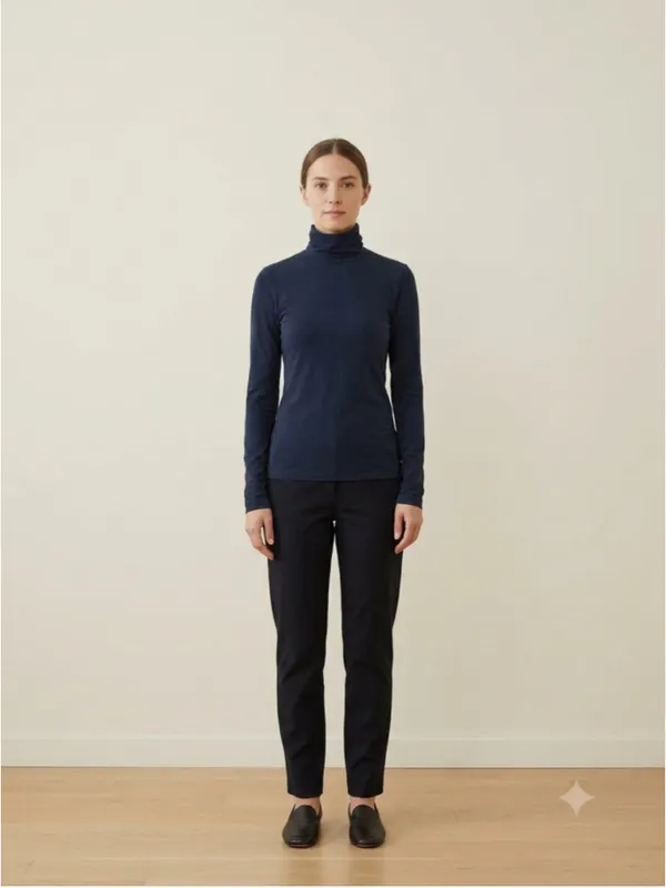 J.Crew Tissue Turtleneck Top Womens Size Large L Black Long Sleeve Cotton Knit - Image 3