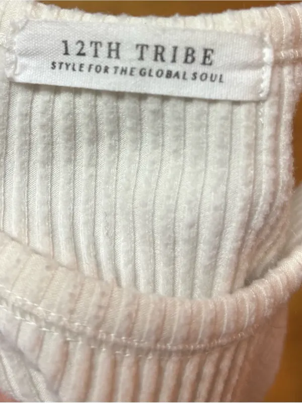 12th Tribe Ivory Ribbed Cropped Preppy Outdoor Gorpcore Luxury Soft Girl Tank M - Image 3