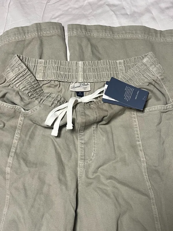 NWT 100% Cotton A New Day Sage Green Wide Leg Pants Size M - Image 3