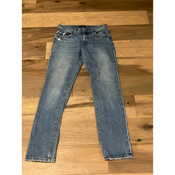 Lucky Brand Mens Medium Wash Straight Leg Distressed Jeans Size W29 L34 - Image 5