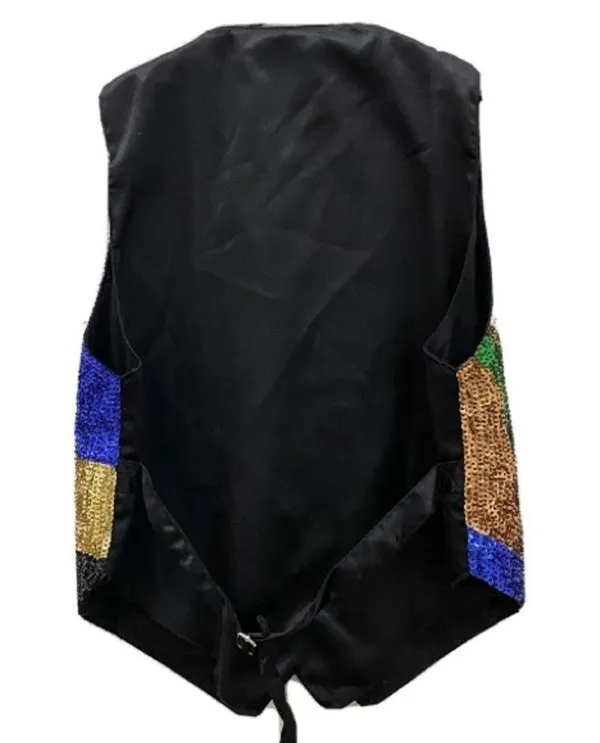 Vintage 80’s Beaded Sequin Christmas Vest L Size L - Image 2
