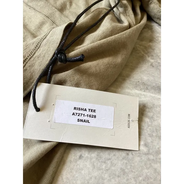 AGOLDE Risha Tee V-Neck Short Sleeve T-Shirt Tan Khaki AE3257-1628-DUP Women S - Image 9