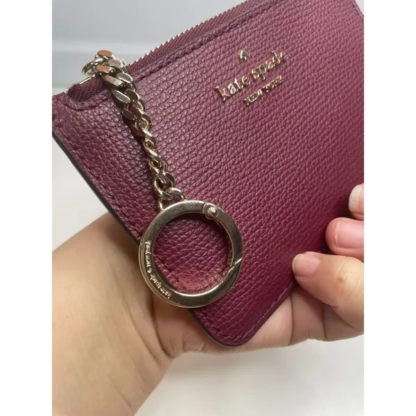 Kate Spade Cameron Medium L-Zip Card Holder Cherrywood key chain MSRP:$89 - Image 3
