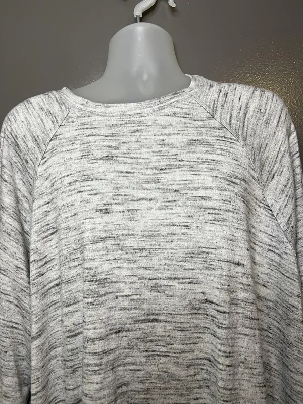 Aerie Sweater Womens XXL Gray Space Dye Knit Raglan Crewneck Pullover Cozy - Image 2