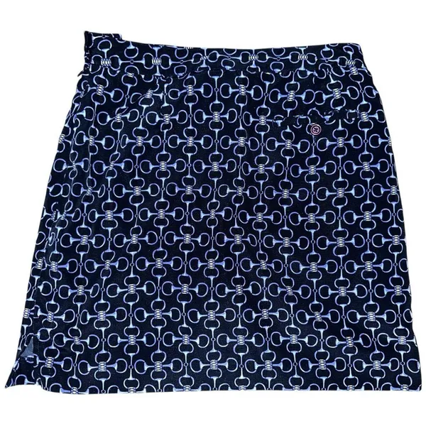 EP Pro Women’s Size 4 Navy Blue Gold Equestrian Horse Bit Golf Skort - Image 2