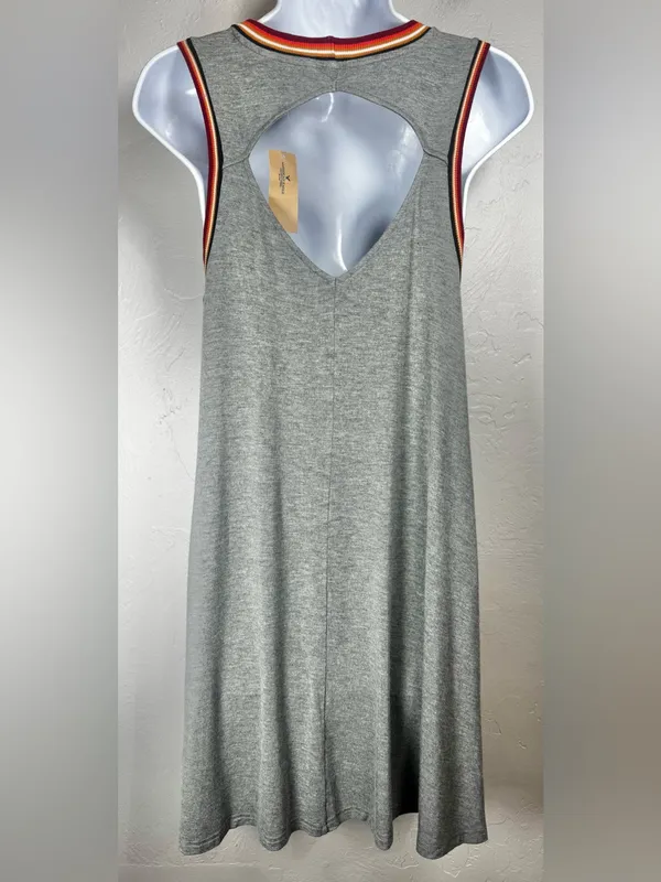 American Eagle Outfitters Gray Sleeveless Swing Dress Size Small - Image 3