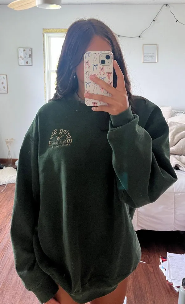 Fruit of the Loom Vintage Spring storm Green crewneck - Image 3