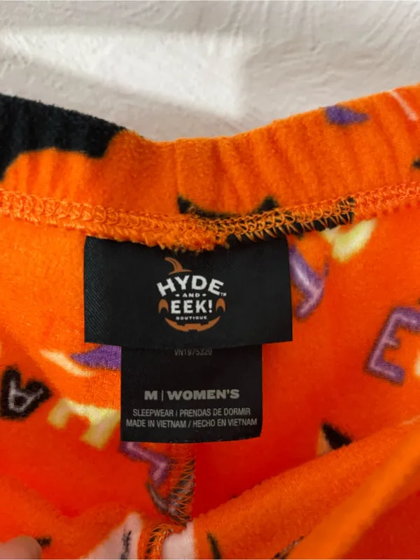 Cozy Orange Halloween Print Women's Pajama Pants - Image 3