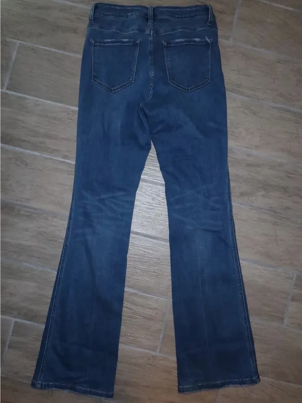 Vervet Flying Monkey High-Rise Flare Jeans in Dark Blue Wash - Image 11