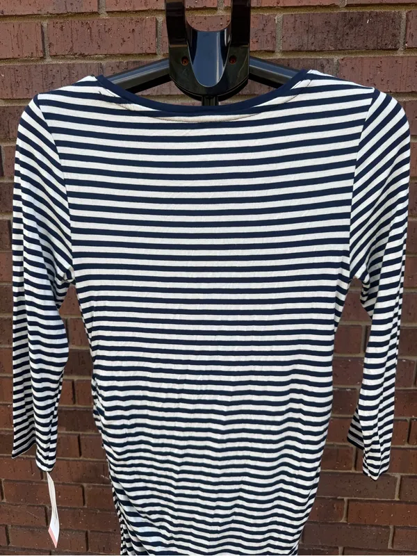 Liz Lange Maternity for Target Striped Dress Navy White Medium M 3/4 Sleeve New - Image 7