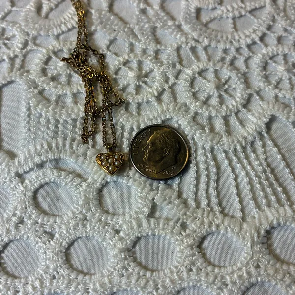 Dainty Gold Heart Avon Pendant Necklace - Image 5