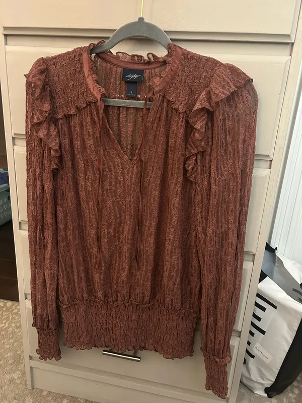 Buckle Lace Long Sleeve Top - Image 2