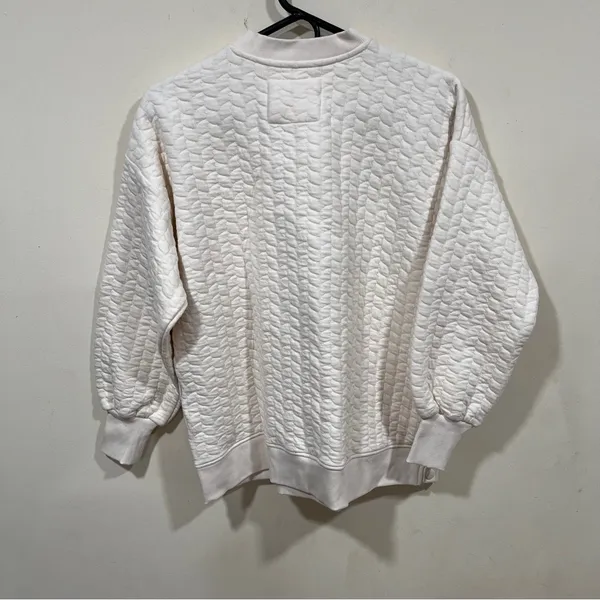 NWT Anthropologie Grey State TEDDI PULLOVER Color: Eggnog size XS - Image 11